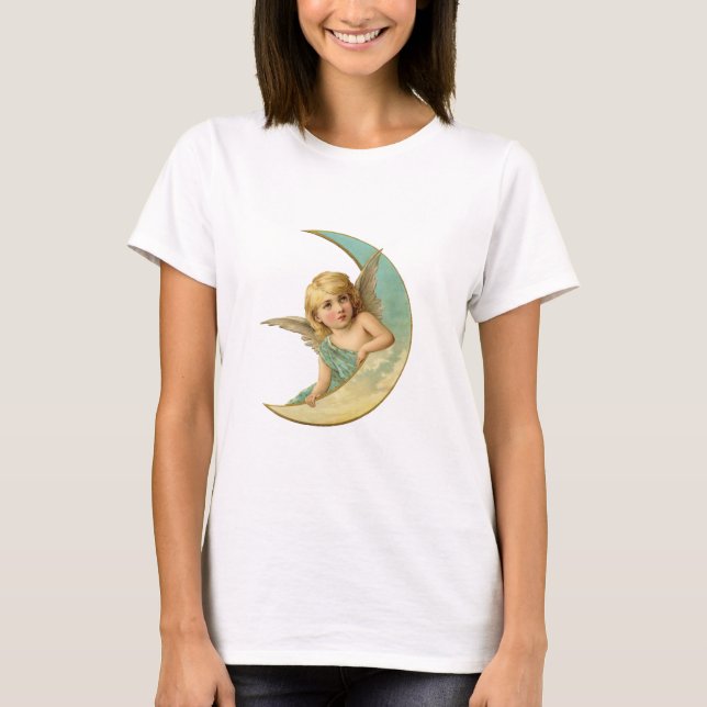 T-shirt Moonbeam - ange et collage de lune (Devant)