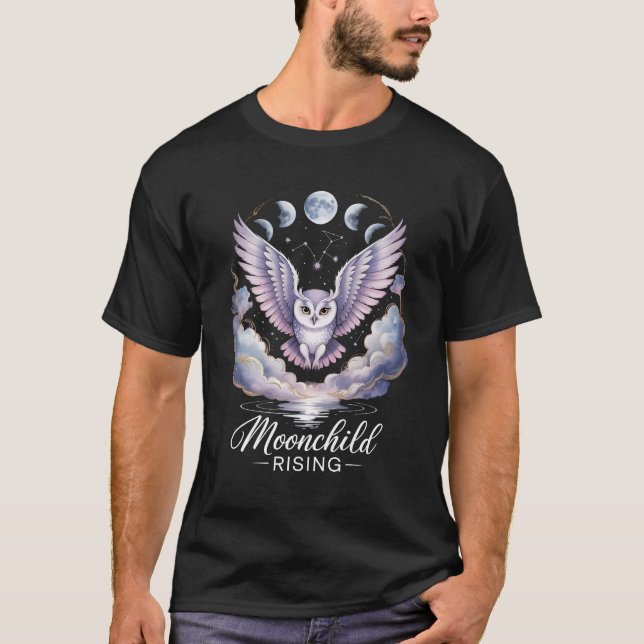 T-shirt Moonchild Rising – Chouette Mystique (Devant)