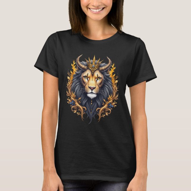 T-shirt Moonlit Guardians – Cosmic lion. (Devant)