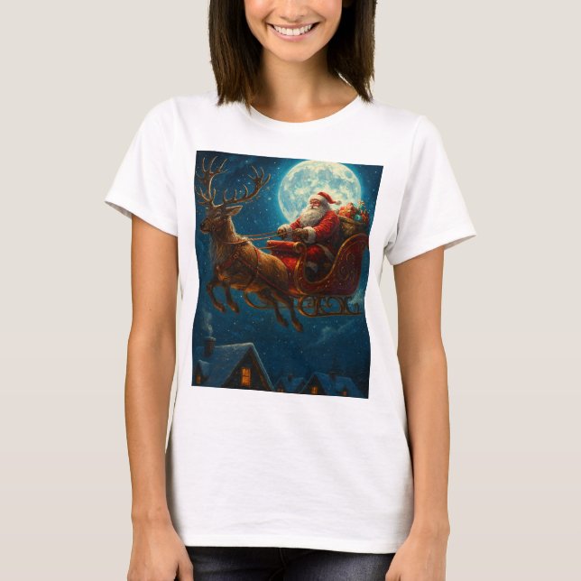 T-shirt Moonlit Sleigh Ride: Santa’s Magical Journey (Devant)