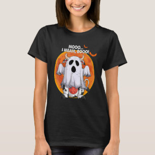 T-shirt Mooo Je Veux Dire Booo Cute Cow Ghost Halloween