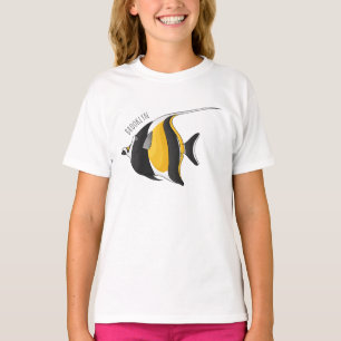 T-shirt Moorish idol fish cartoon illustration 