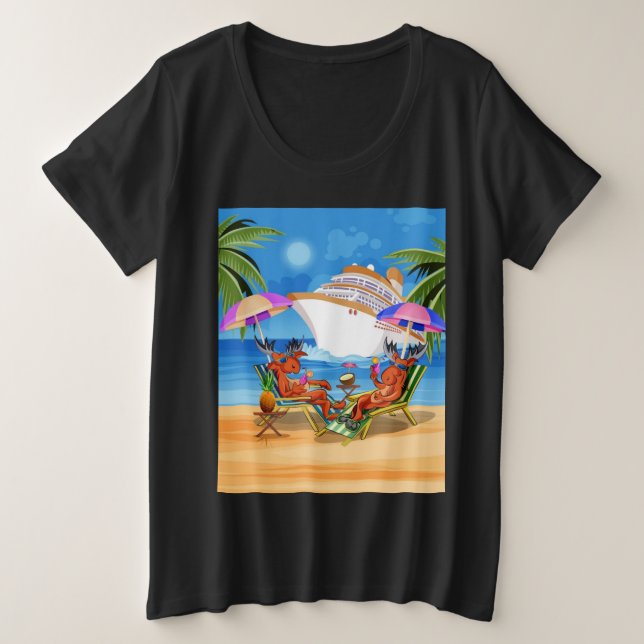 T-Shirt Moose Cruise 2025 pour femmes plus taille (Design devant)