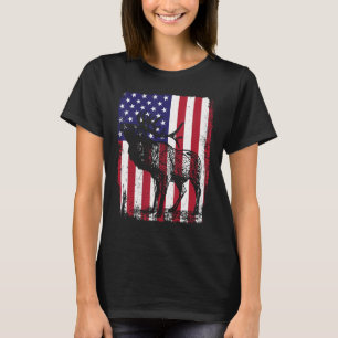 T-shirt Moose USA Drapeau Américain 4 Juillet Hommes Femme