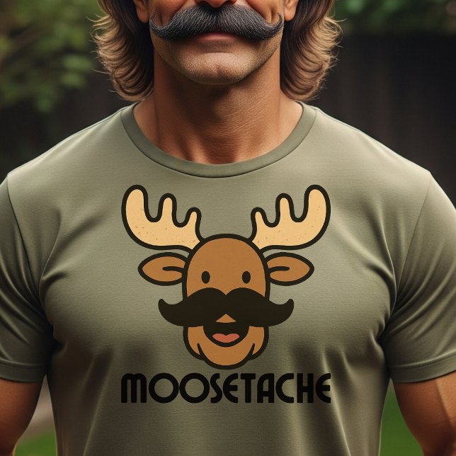 T-shirt Moosetache Funny Moose With Mustache Dad Gifts  (Créateur téléchargé)
