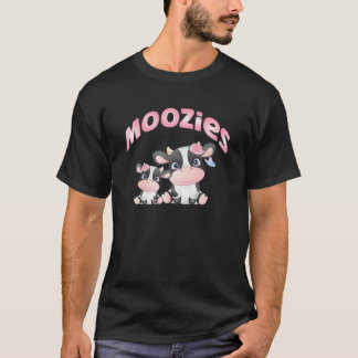 T-shirt Moozies Adorables Vaches Friésiennes Blanches Et N