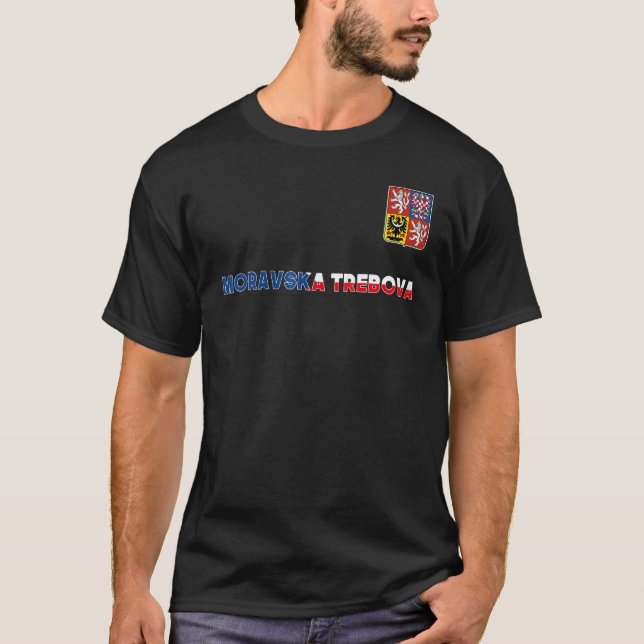 T-shirt Moravska Trebova République Tchèque Coeur Drapeau  (Devant)