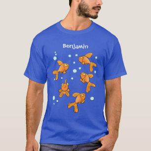 T-shirt Morceau de poisson rouge orange mignon sur dessin 