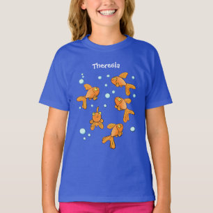 T-shirt Morceau de poisson rouge orange mignon sur dessin