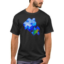 morceau de puzzle de l'autisme 3d