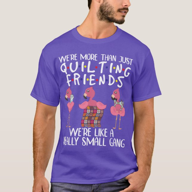 T-shirt Morehan Just Quiling Friends Flamant rose drôle (Devant)