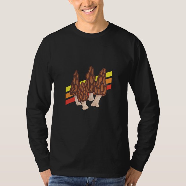 T-shirt Morel Hunting Retro Stripe Mushroom Hunter  2 (Devant)