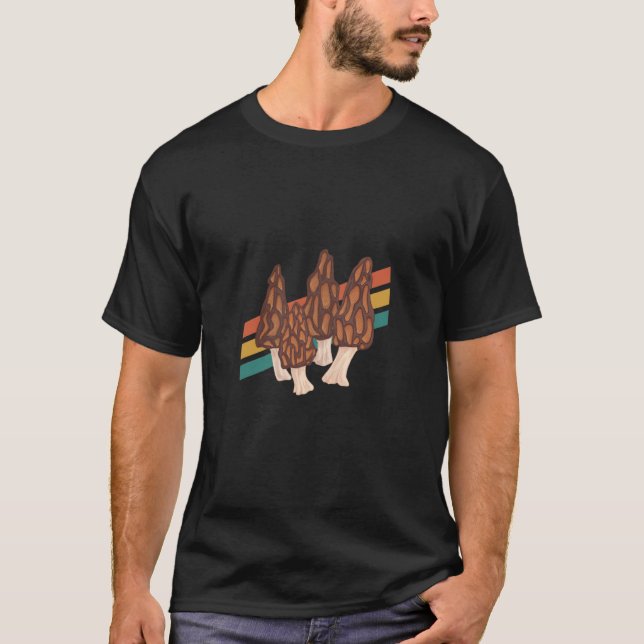 T-shirt Morel Hunting Retro Stripe Mushroom Hunter  3 (Devant)