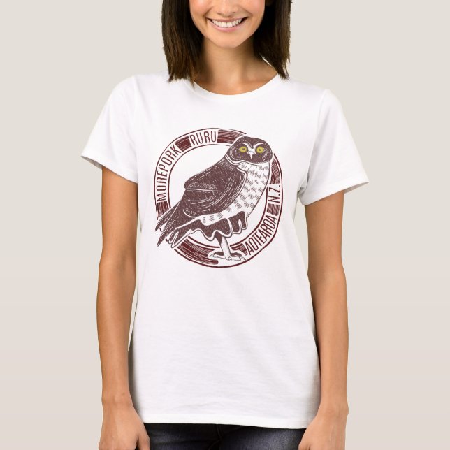 T-shirt Morepork Ruru NZ Aotearoa Bird (Devant)