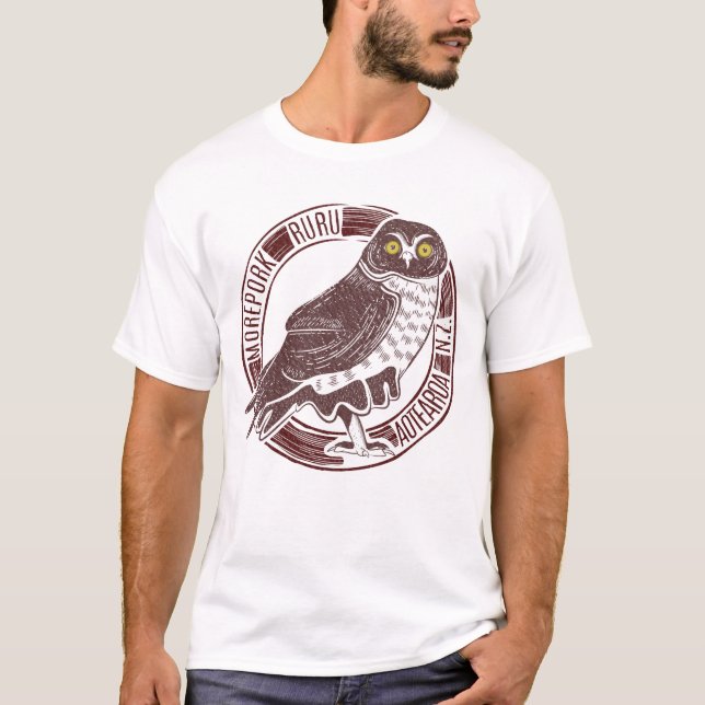 T-shirt Morepork Ruru NZ Bird (Devant)