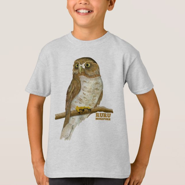 T-shirt Morepork Ruru Oiseau de Nouvelle-Zélande (Devant)