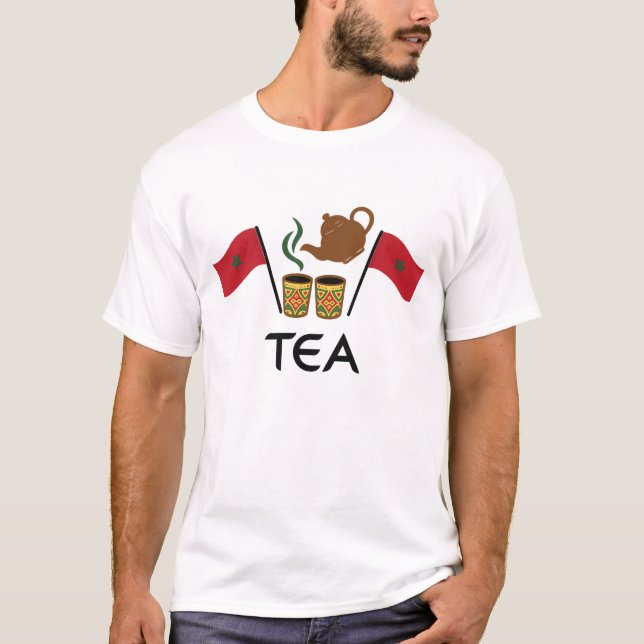 T-shirt Moroccan Mint Tea T-Shirt, Morocco Flag & Traditio (Devant)