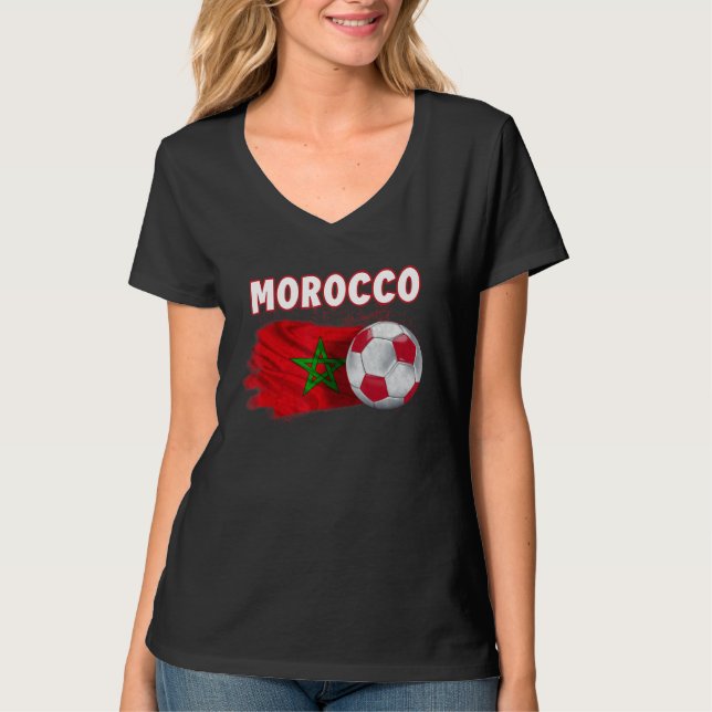 T-shirt moroccan soccer team men moroccan flag morocco soc (Devant)