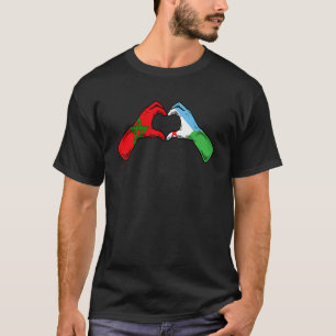 T-shirt Morocco Djibouti Flag - Moroccan Djiboutian Heart