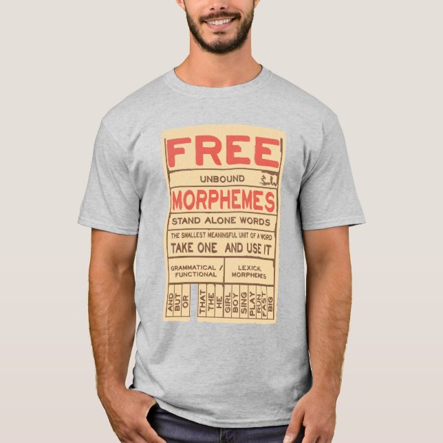 T-shirt Morphèmes libres Funny Grammar Anglais (Devant)