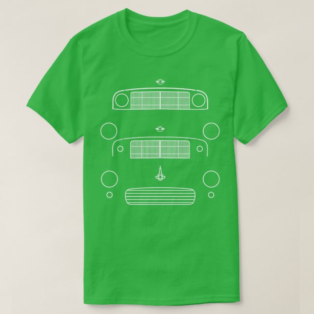 T-shirt Morris évolution mineure voitures classiques 19481 (Design devant)