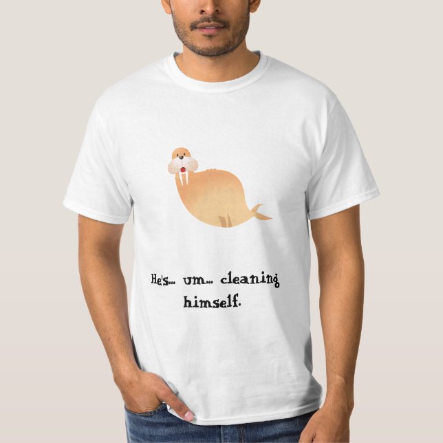 T-shirt morse, il est… um… le nettoyage lui-même (Devant)