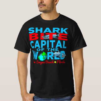 T-shirt morsure de requin capital dans le monde nouveau sm