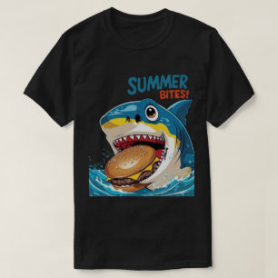 T-shirt Morsures d'été – Requin Bleu