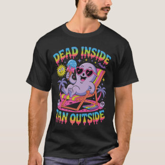 T-shirt Mort à l'Intérieur Bronzé à l'Extérieur Drôle Fant