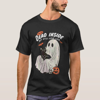 T-shirt Mort à l'intérieur mais aime toujours les chats Ch