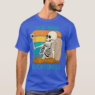 T-shirt Mort à l'intérieur mais caféiné Café squelette pou