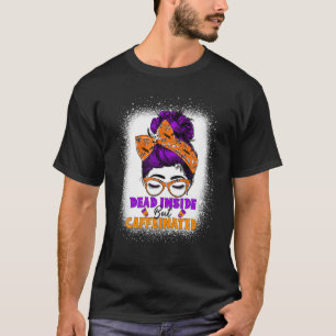 T-shirt Mort À L'Intérieur Mais Cafféiné Messy Bun Maman C