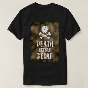 T-shirt mort avant café décaf haricots et arêtes croisées
