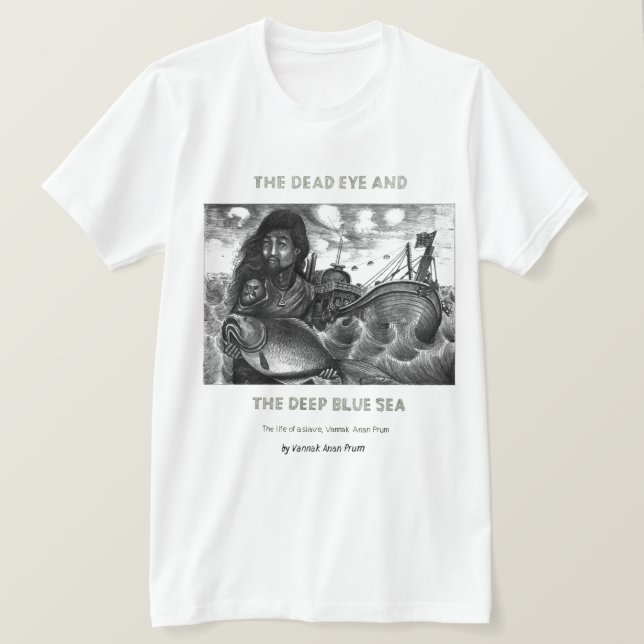 T-shirt mort d'oeil avec Vannak tenant un grand (Design devant)