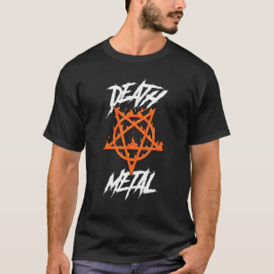 T-shirt Mort Métal Gothique Satan Brûler Pentagram