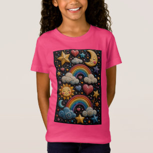 T-Shirt Mosaïque 3D Arc-en-Ciel Rêveur