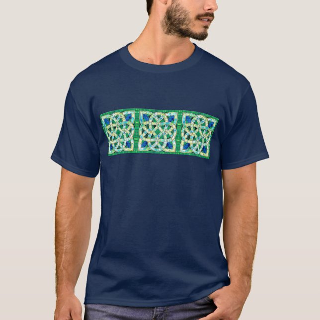 T-shirt Mosaïque de pierre céleste verte (Devant)