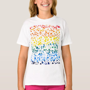 T-shirt Mosaïque Terrazzo Abstraite Motif Arc-en-ciel Colo