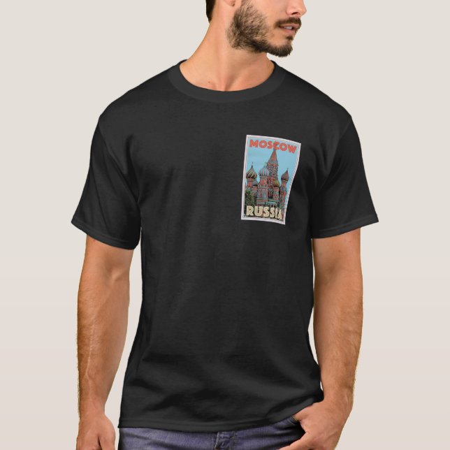 T-shirt Moscow Russia Travel Poster (Devant)