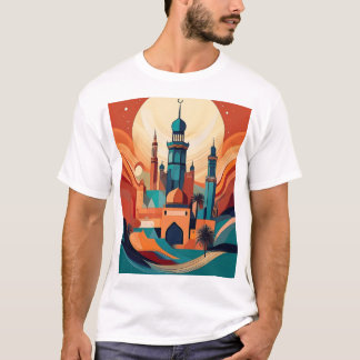 T-shirt Mosquée arabe sereine : Art culturel Imprimer