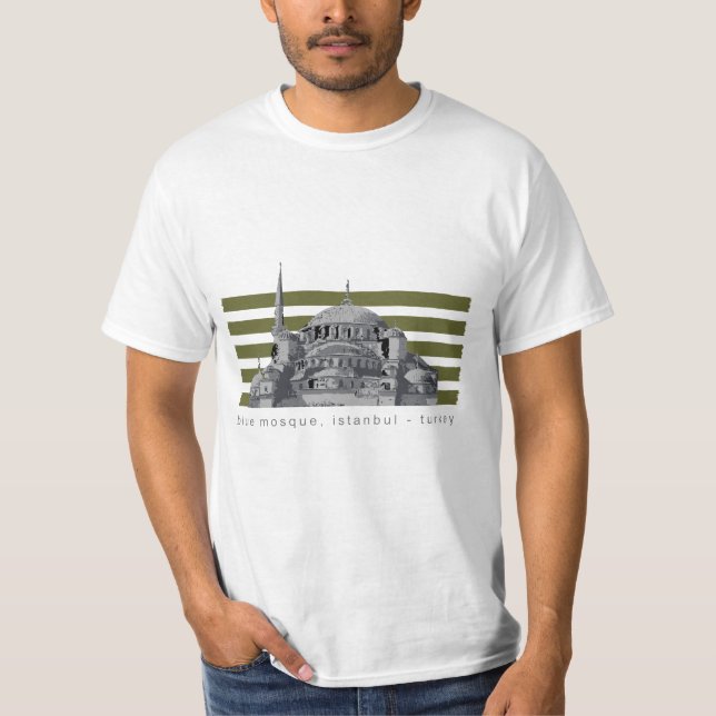 T-shirt Mosquée Bleue Art islamique (Devant)