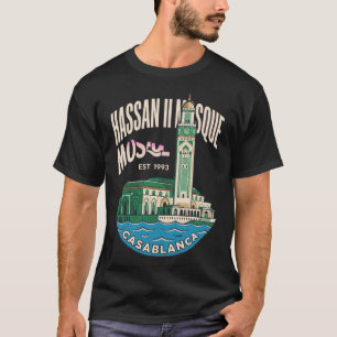 T-shirt Mosquée Hassan II Casablanca Voyage Rétro