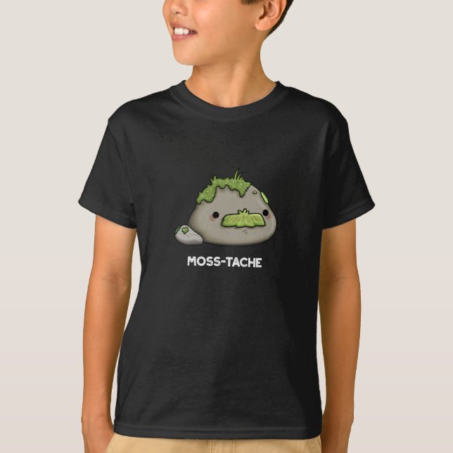 T-shirt Moss-tache Funny Mustache Pun Dark BG (Devant)