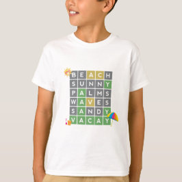 T-shirt Mot de plage Art Vacances été Mot Puzzle
