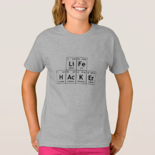 T-shirt Mot de Tableau périodique d'éléments de chimie de