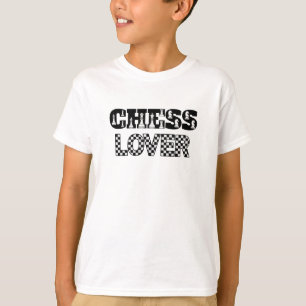T-shirt Mot d'échecs Lettres noires Motif de la carte d'am