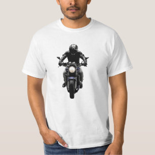 T-shirt Motard Vêtement de moto noir pour motard de rue T-