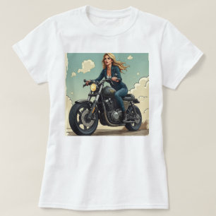 T-shirt Motarde sur la route