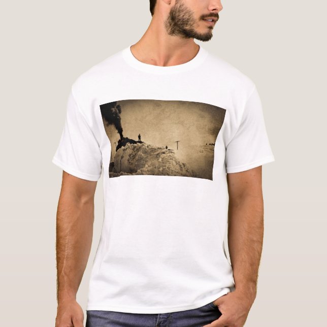 T-shirt Moteur ferroviaire de plage de cuivre 56 (Devant)