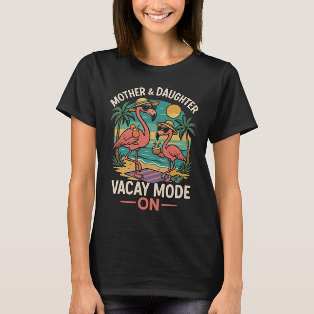 T-shirt Mother Daughter Vacay - Flamingo Trip (Devant)